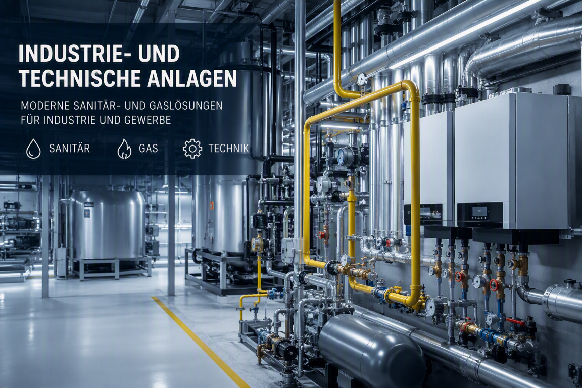 Industrie- und technische Anlagen mit Sanitär-, Gas- und Heizungsmodernisierung